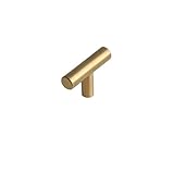 TVOLRFNIY Manija hueca en forma de T de tubo redondo de acero inoxidable, manija for puerta de armario, cajón, puerta de mueble, manija gruesa (Size : 9999 Single Hole Golden)