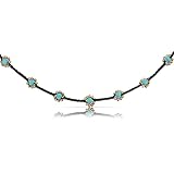 Made by Nami Collar Surfer con abalorios para mujer - Accesorios de fiesta y playa hechos a mano - Collar gargantilla con abalorios hippie y boho - Colorido collar oriental de playa (Turquoise Beads)