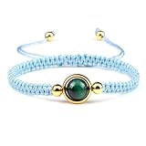 6/8mm Natural Green Tiger Eye Stone Pendant Charm Bracelet Handmade Adjustable Nylon Rope Bracelets for Women Men Couple Jewelry, CHINA