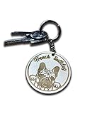 Llavero de madera French Bulldog, llavero de amante de los perros, accesorio de madera personalizado, amante de mascotas personalizable