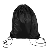 WASHLA Bolsa de gimnasio deportiva impermeable, saco con cordón, mochila de viaje for exteriores, bolsas de compras, bolsas de natación, baloncesto y Yoga (Color : Svart)