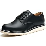 SL-Saint Botas de Moda de Copa Baja Para Hombre Hechas a Mano Zapatos de Cuero de Vaca Genuino de Moda Con Cordones (Clásico Negro, Adulto, Hombre, 41.5, Números, Sistema tallas calzado EU, mediano)