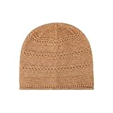WENH Gorros de Punto for Mujer, de Color Liso, Finos, for otoño e Invierno.(Camel)