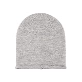 WENH Gorros de Lana for Mujer, de otoño e Invierno, Tejidos, de Color Liso, Finos(Lightgrey)