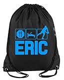 Daytripper Eric Eat Sleep Rugby Union - Bolsa de gimnasio con nombre personalizado para niños, 33 x 45 cm, 11 litros
