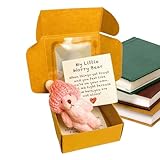 Genérico Oso Pequeño En Caja,de Peluche en Caja | Animal de Bolsillo con Tarjeta Inspiracional Hecho a Mano para Niños Bebés Baby Shower Madre Día de San Valentín Graduación Navidad