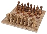 RADICALn 16 Inches Handmade Dark and Light Brown Original Marble Two Players Full Chess Game Set by RADICALn