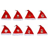 Wresetly - Sombrero de Navidad (8 piezas, para niños, para adultos, manualidades, color rojo y Navidad, sombreros para fiesta de familia