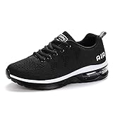 Sumateng Zapatillas de Deportes Hombre Mujer Zapatos Deportivos Aire Libre para Correr Calzado Sneakers Gimnasio Casual 835 Black White 38EU