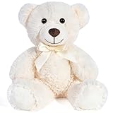 Yeqivo Ositos De Peluche Animal De Peluche Juguetes Regalo para Niño Novia 13.5 Pulgadas para Navidad Día De San Valentín Cumpleaños Boda Fiesta (Blanco,1 Pcs)