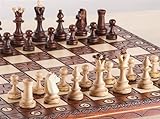 Hermoso juego de ajedrez con tablero de madera y piezas hechas a mano. Producto ideal para regalo, 40 cm