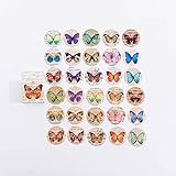 MEMMZY 45Pieces Coloerful Box stcikers Butterfly Bronzing Green Handmade Material Scrapbooking Papel Papelería Planta Decorativa