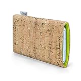 Stilbag VIGO - Funda para Samsung Galaxy A15 / A15 5G | Funda compatible fabricada en Alemania | Corcho natural con oro, fieltro de lana verde manzana