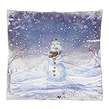 TropicalLife Bufanda de seda con diseño de muñeco de nieve para mujer, bufanda cuadrada de satén pequeña para envolver el cabello y dormir, Multicolor