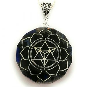 Colgante orgonita collar Merkabah protección energética orgon turmalina negra lapislázuli labradorita joyería piedras amuleto Unisex